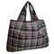 Wrapables Large Foldable Tote Nylon Reusable Grocery Bags, Black Plaid